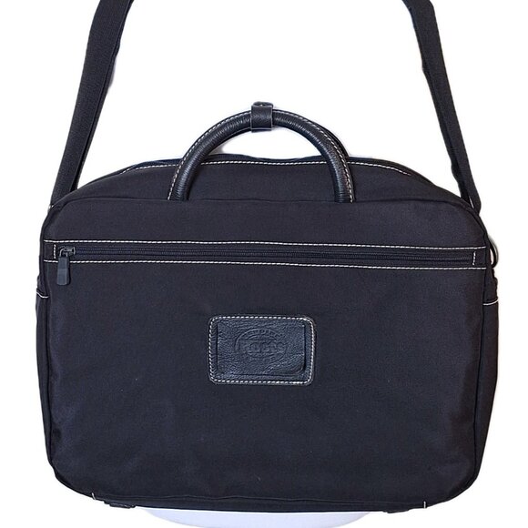 ROOTS SOFT LAPTOP BRIEFCASE GENUINE LEATHER TRIM - Picture 3 of 13